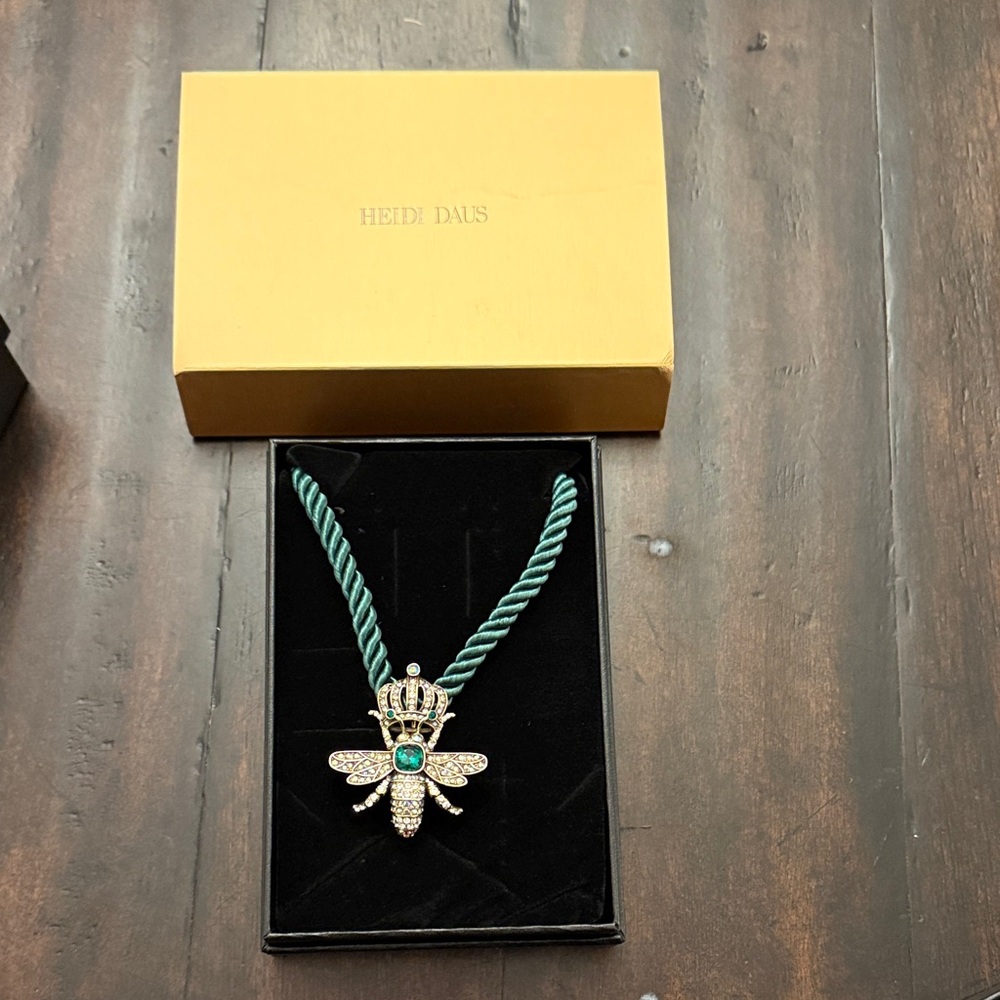 Heidi Daus Gold and Green Bee pin/pendant